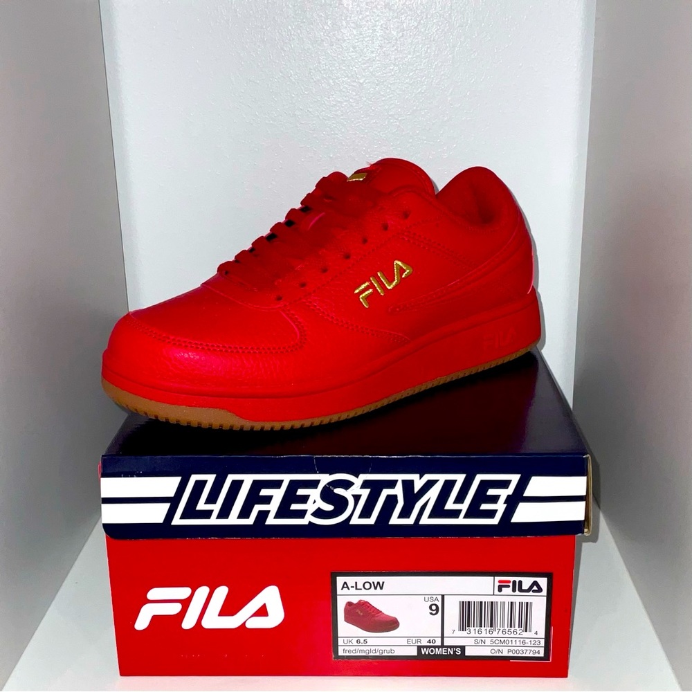 RUBY RED low-top FILA shoes DIRECT FROM LOS ANGELES! #vibinwithnikki ❤️🏀🦸